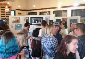 Picture of the first Side Hustle Art Show at Crazy Mountain Brewery in Denver Colorado